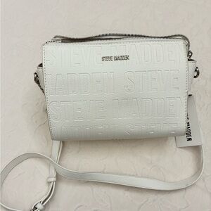 Steve Madden Embossed White Crossbody Bag